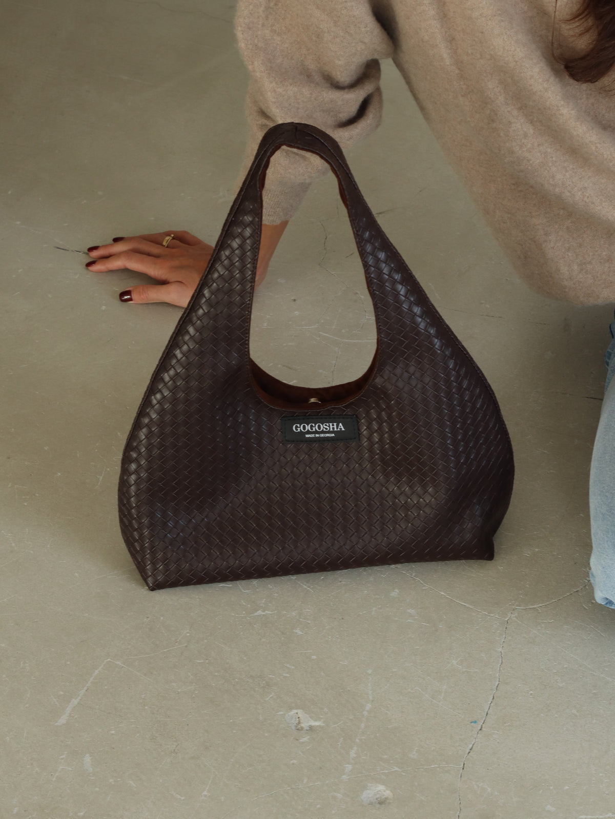MINI HOBO BAG IN DARK BROWN