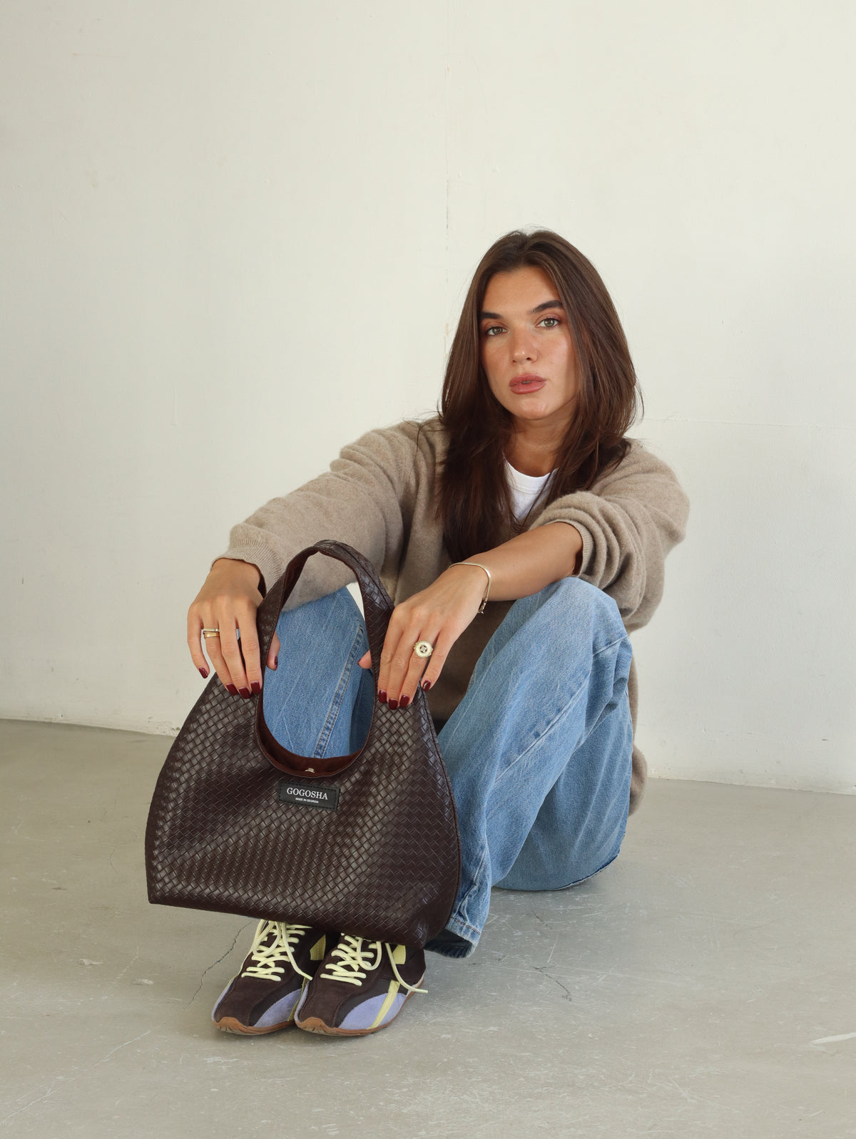 MINI HOBO BAG IN DARK BROWN