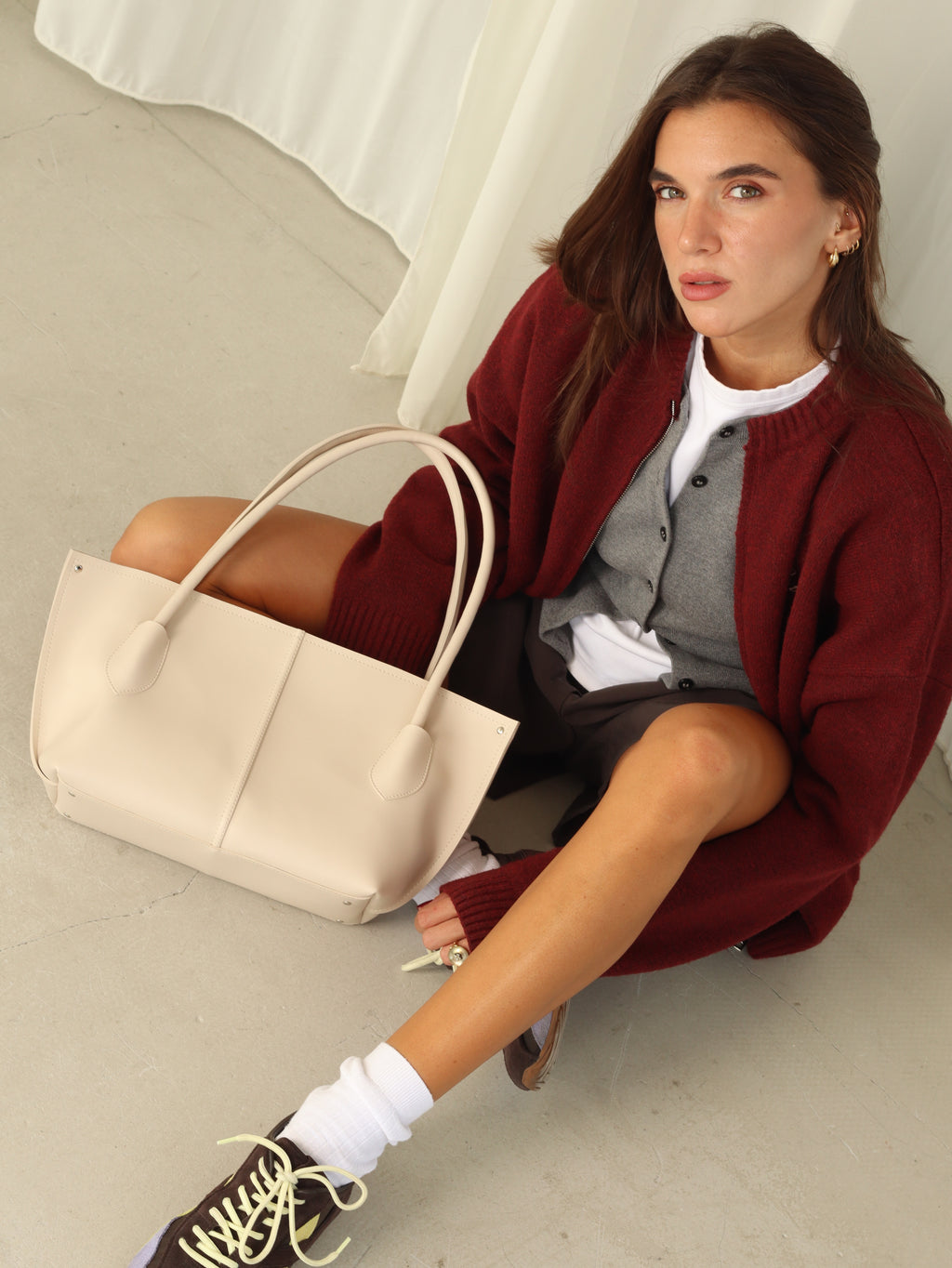 SILVY BAG IN LIGHT CREAMY-BIG SIZE
