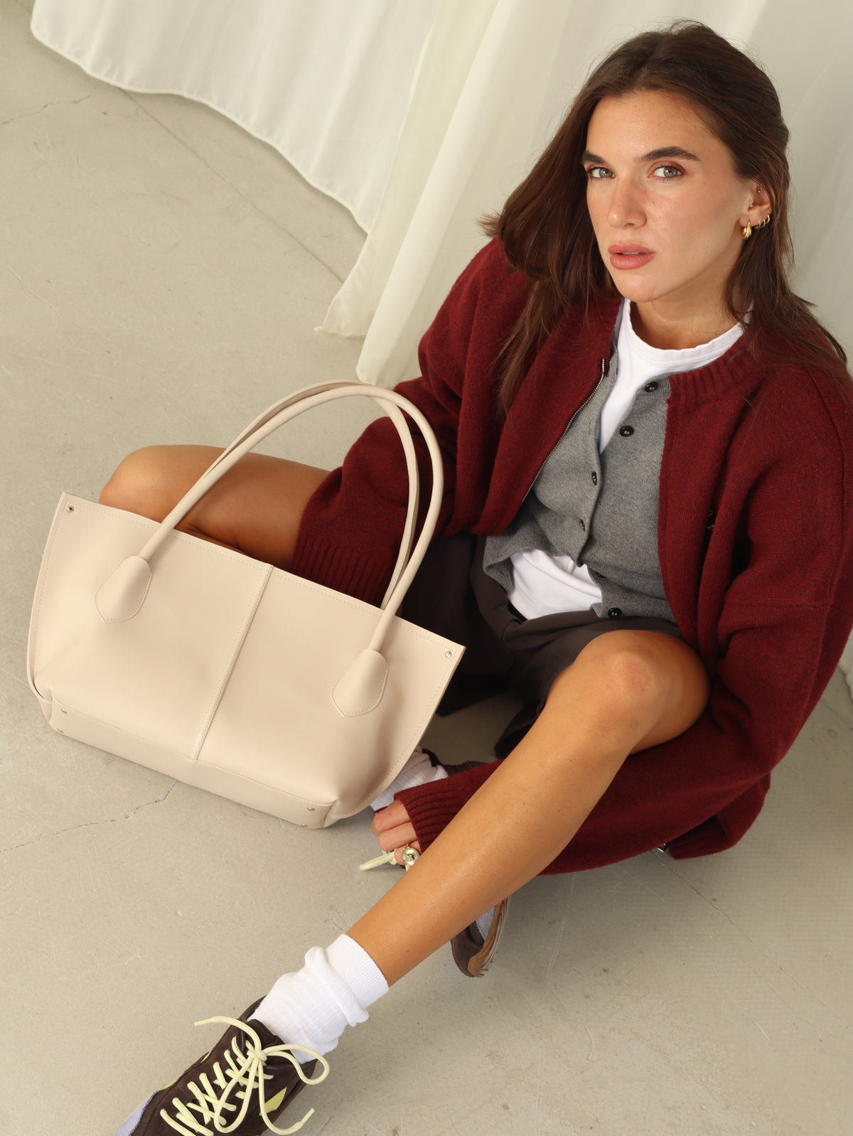 SILVY BAG IN LIGHT CREAMY-BIG SIZE