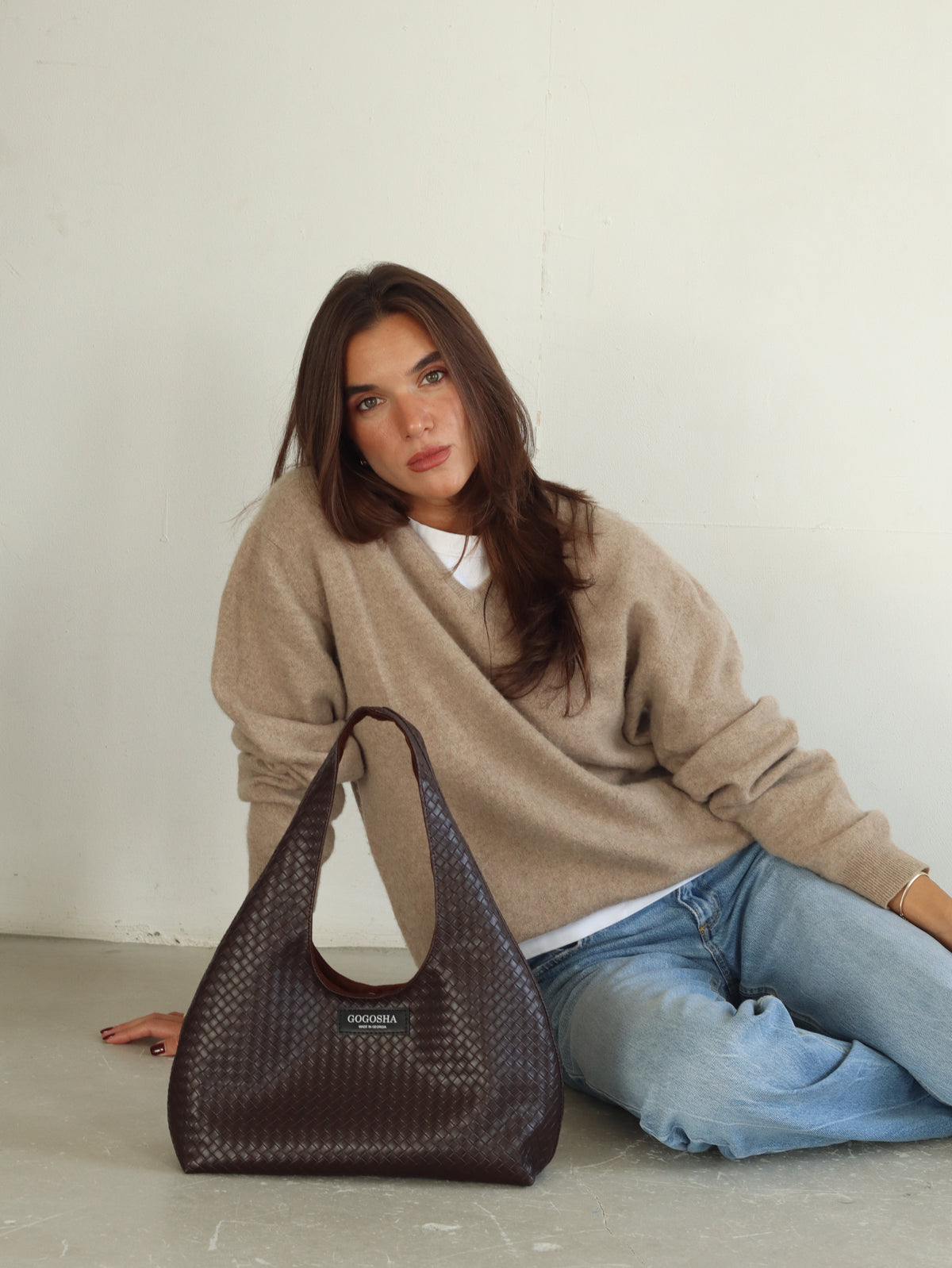 MINI HOBO BAG IN DARK BROWN