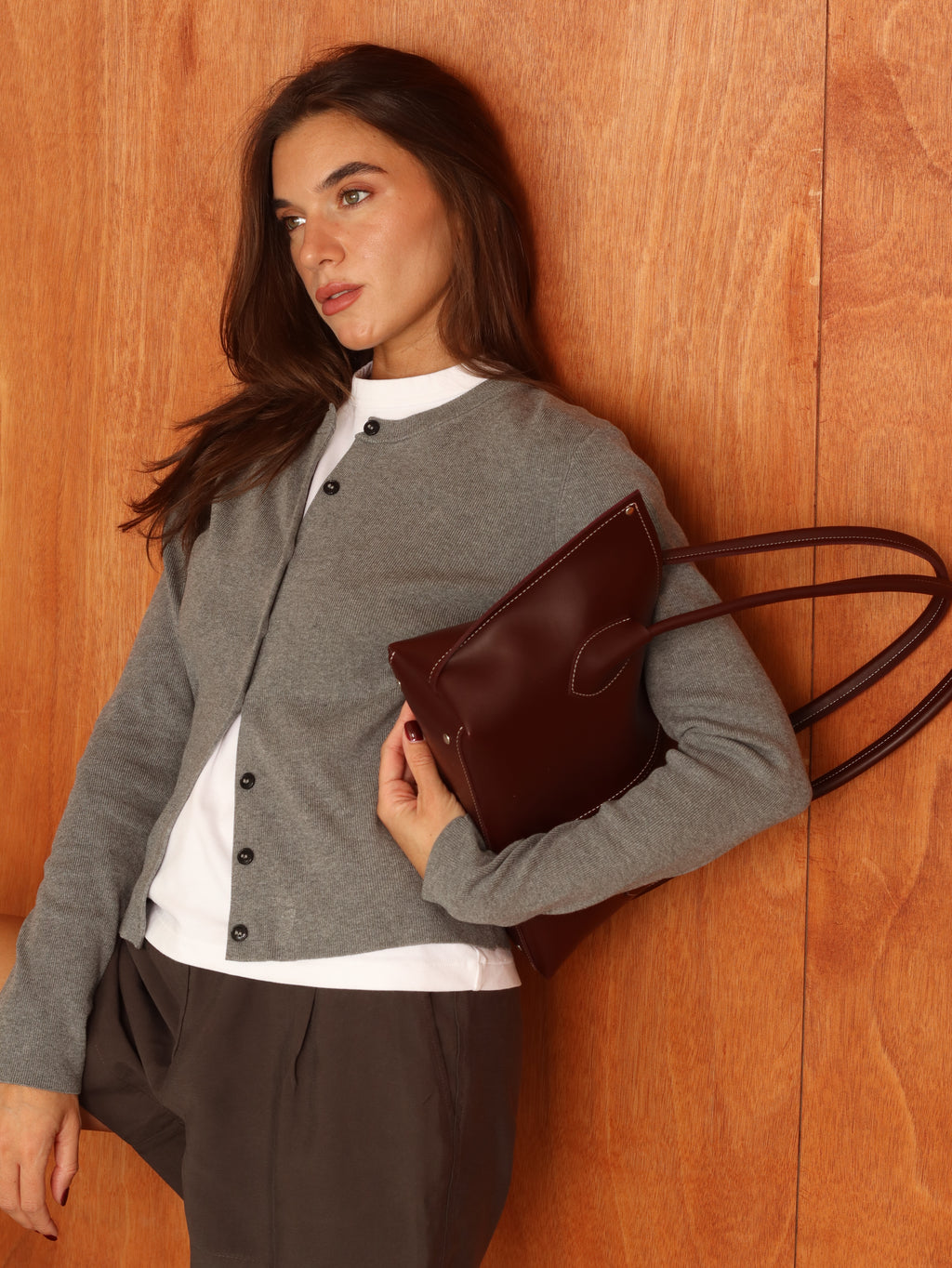 SILVY BAG IN BURGUNDY-BIG SIZE