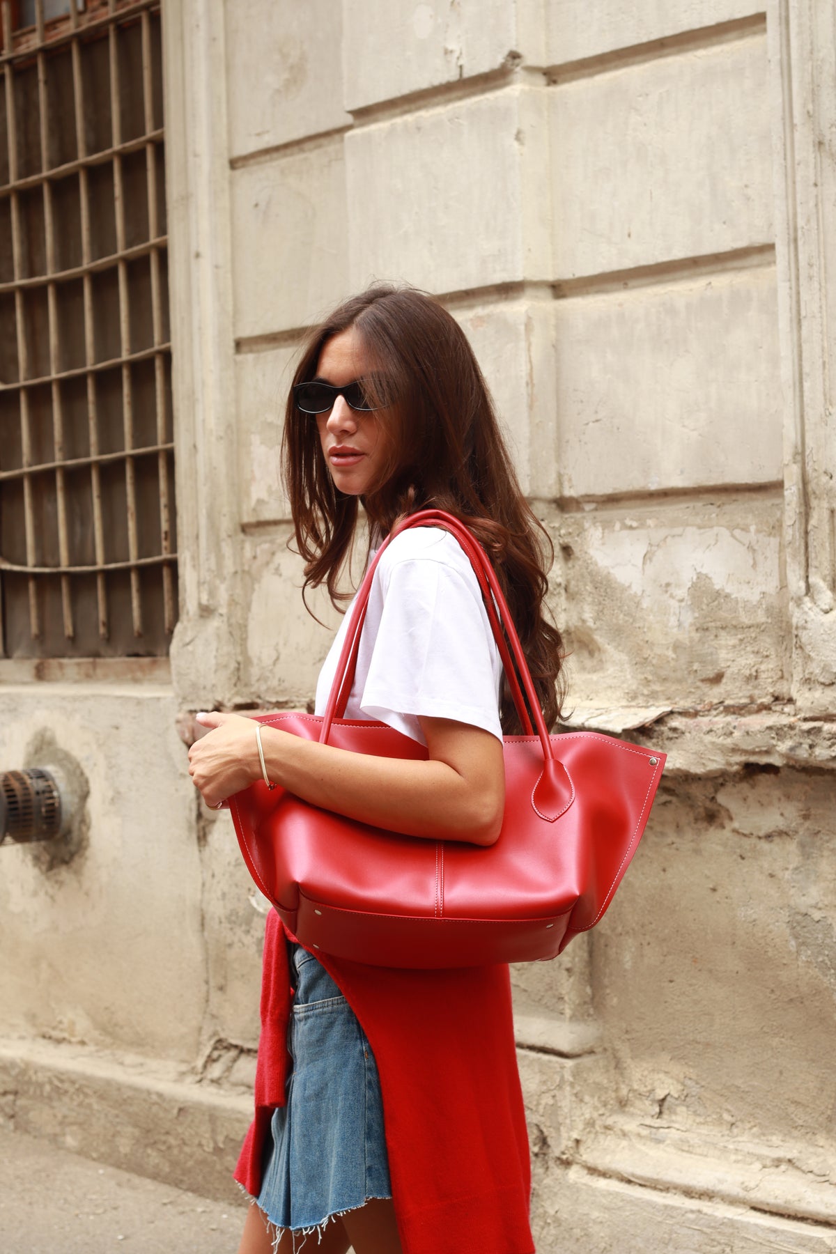SILVY BAG IN RED-BIG SIZE