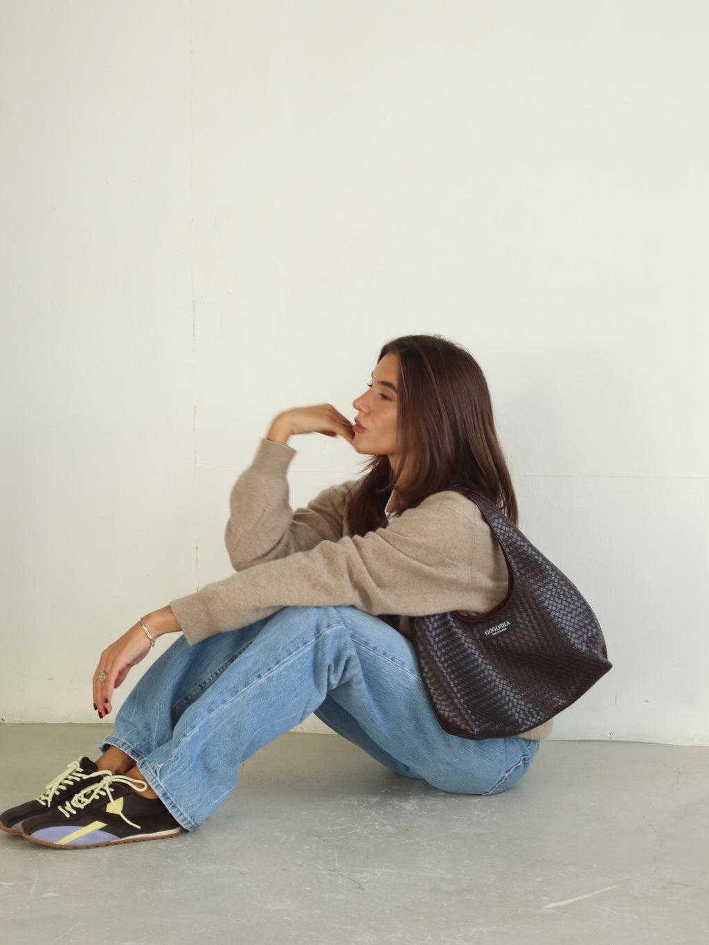 MINI HOBO BAG IN DARK BROWN