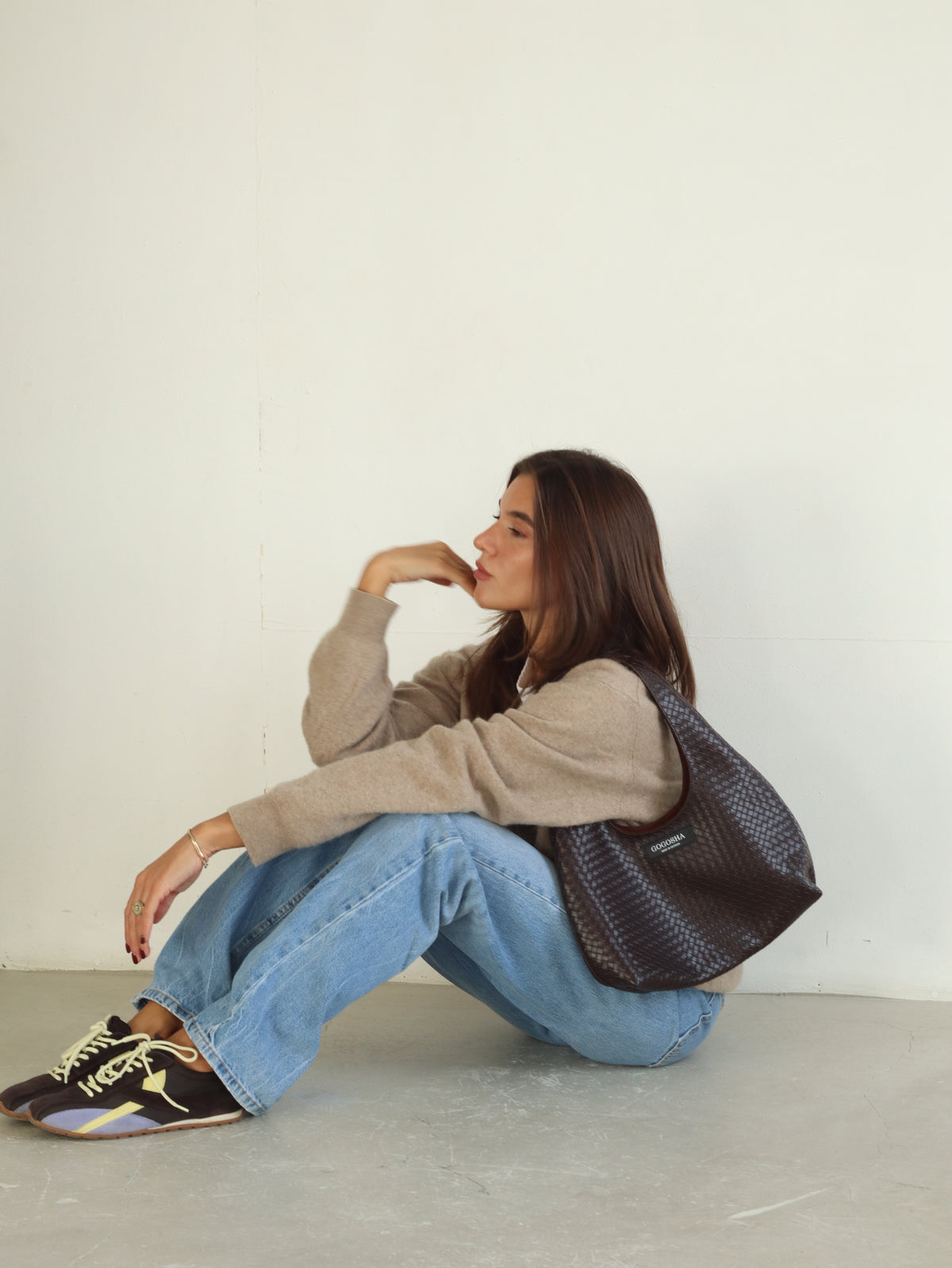 MINI HOBO BAG IN DARK BROWN