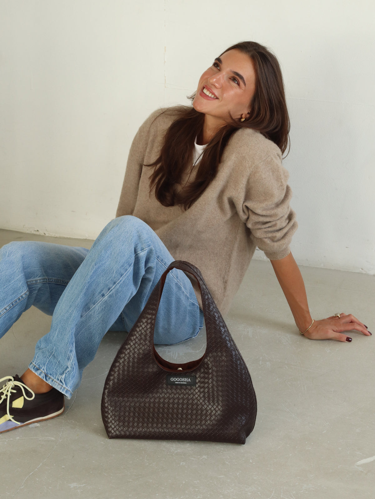 MINI HOBO BAG IN DARK BROWN