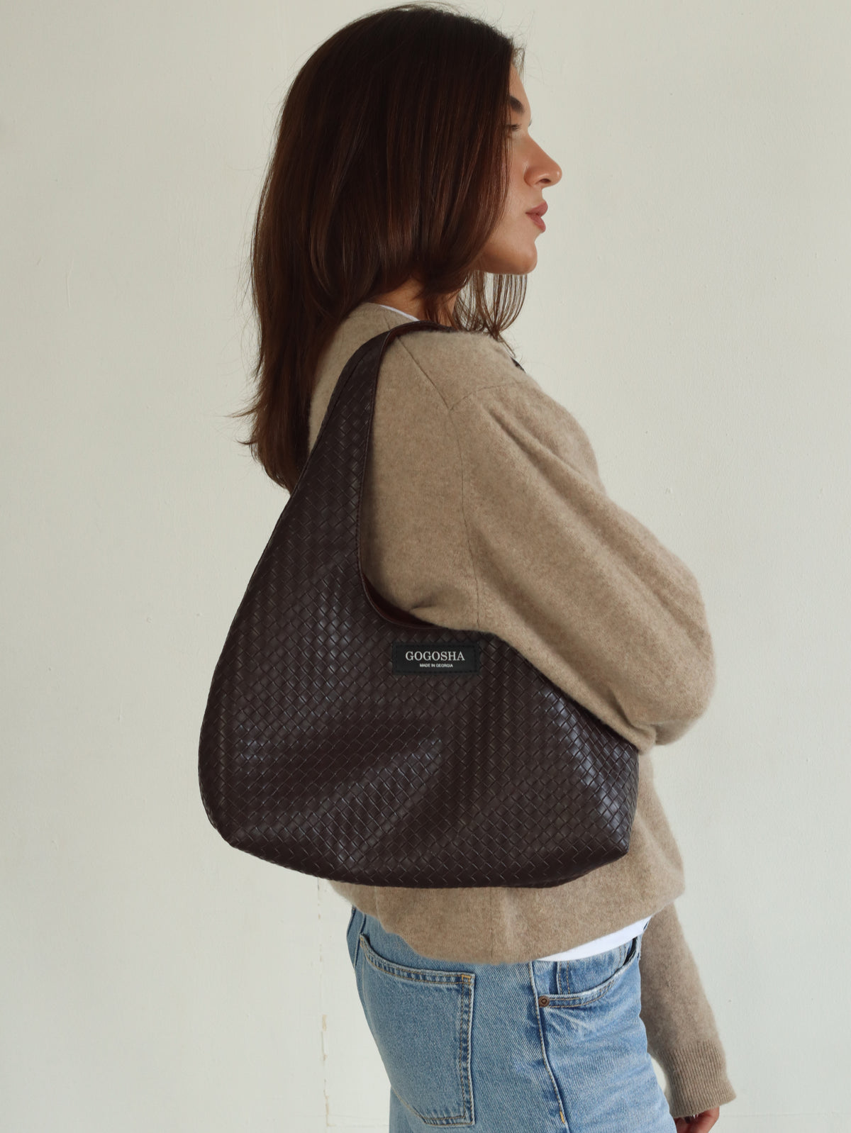 MINI HOBO BAG IN DARK BROWN