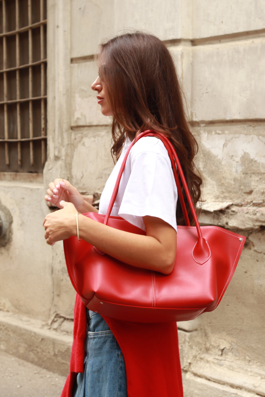 SILVY BAG IN RED-BIG SIZE