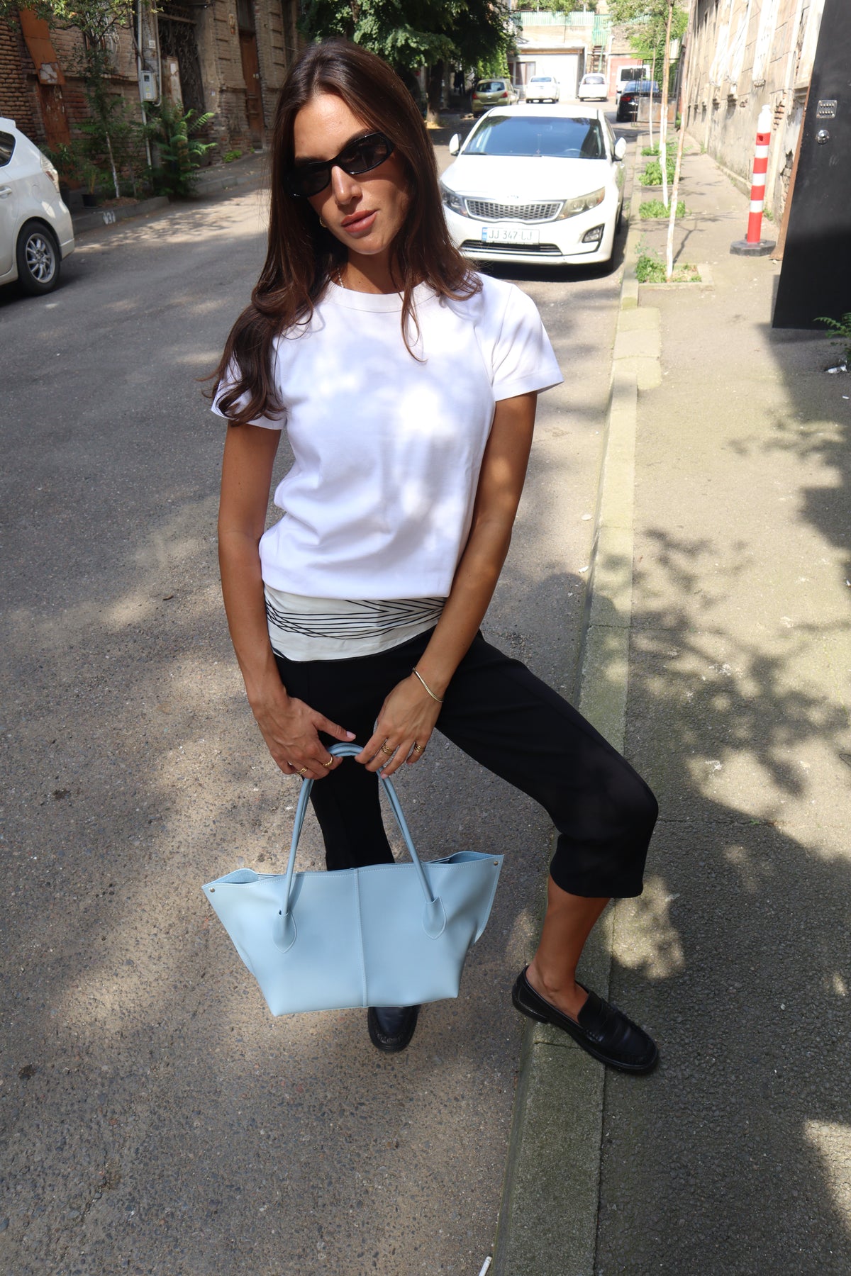SILVY BAG IN BABY BLUE-MEDIUM SIZE